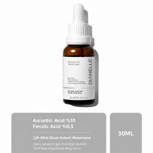 C Vitamini Leke Karşıtı Canlandırıcı Serum - %10 Ascorbic Acid & %0.5 Ferulic Acid